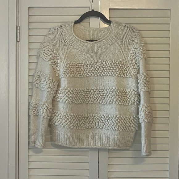 Faherty Polly Alpaca Sweater in Winter White large - Picture 4 of 12